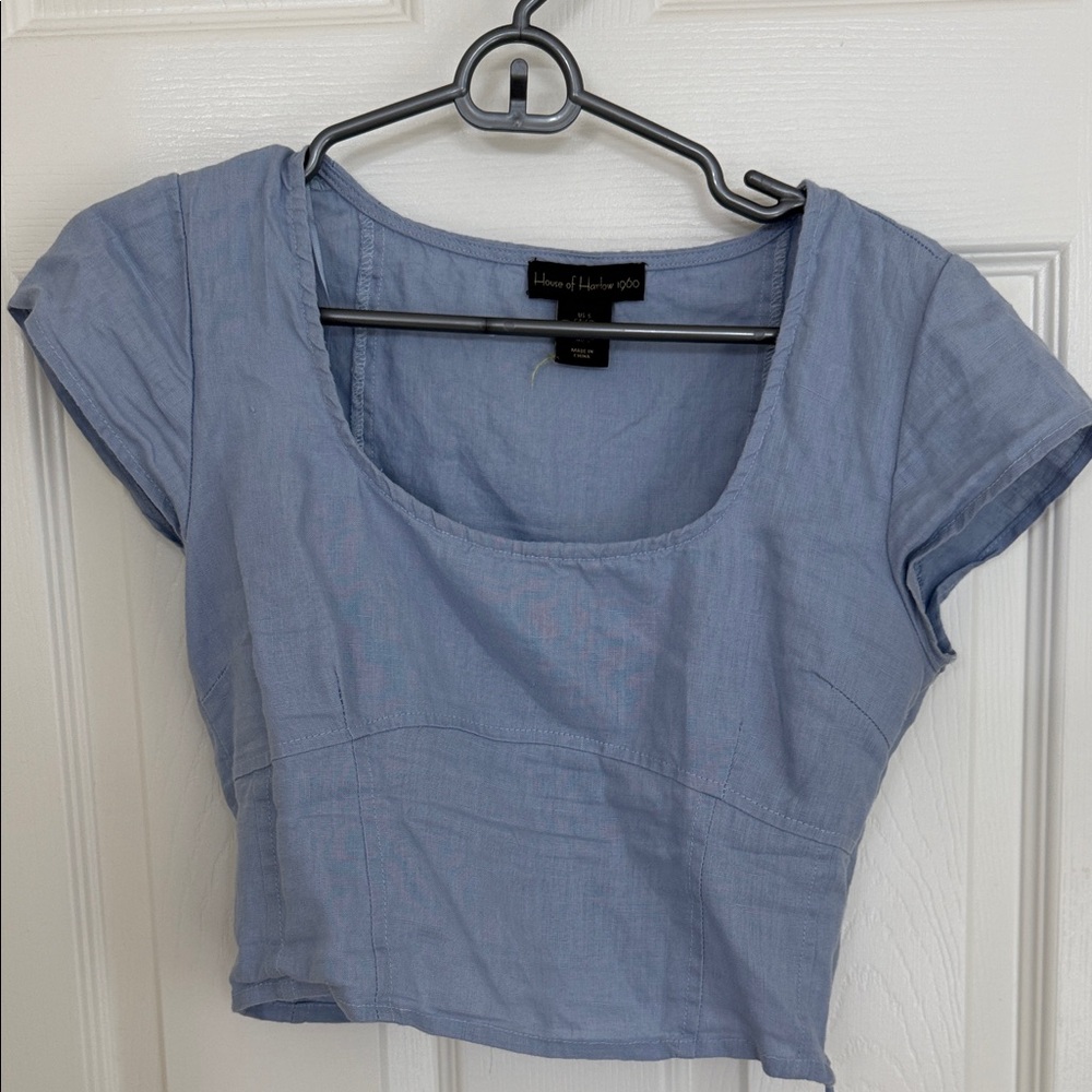 House of Harlow 1960 Light Blue Crop Top